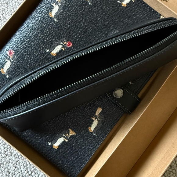 COACH Penguin Print Notebook Set | Leather Notebook Cover + Pencil Case| NIB - Picture 2 of 7